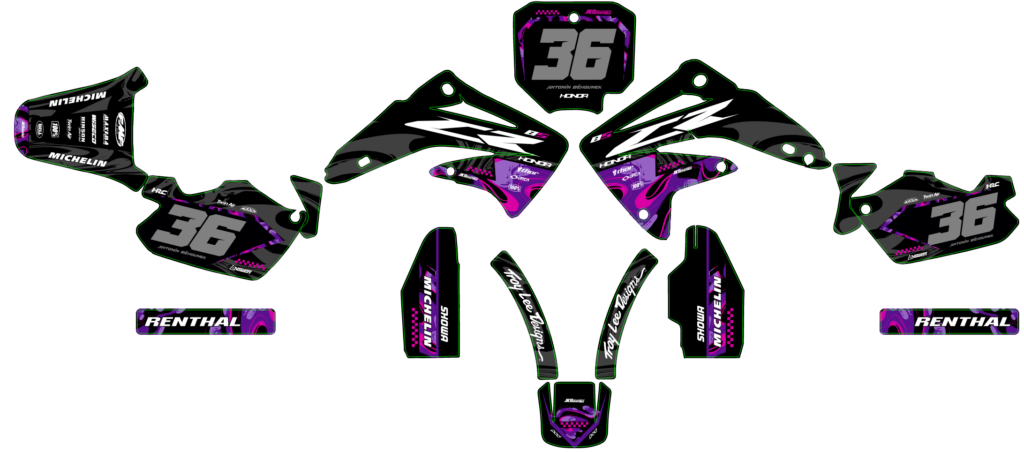 Honda custom motocross graphics design HONDA25-76