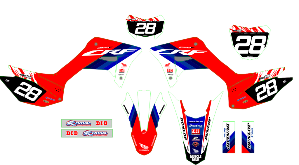 Honda custom motocross graphics design HONDA25-8-1