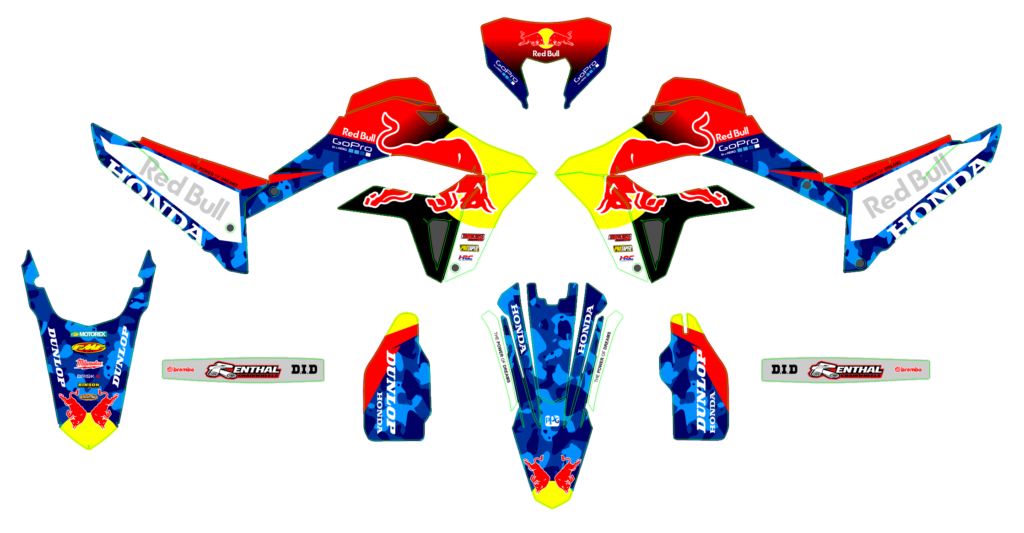 Honda custom motocross graphics design HONDA25-9-1