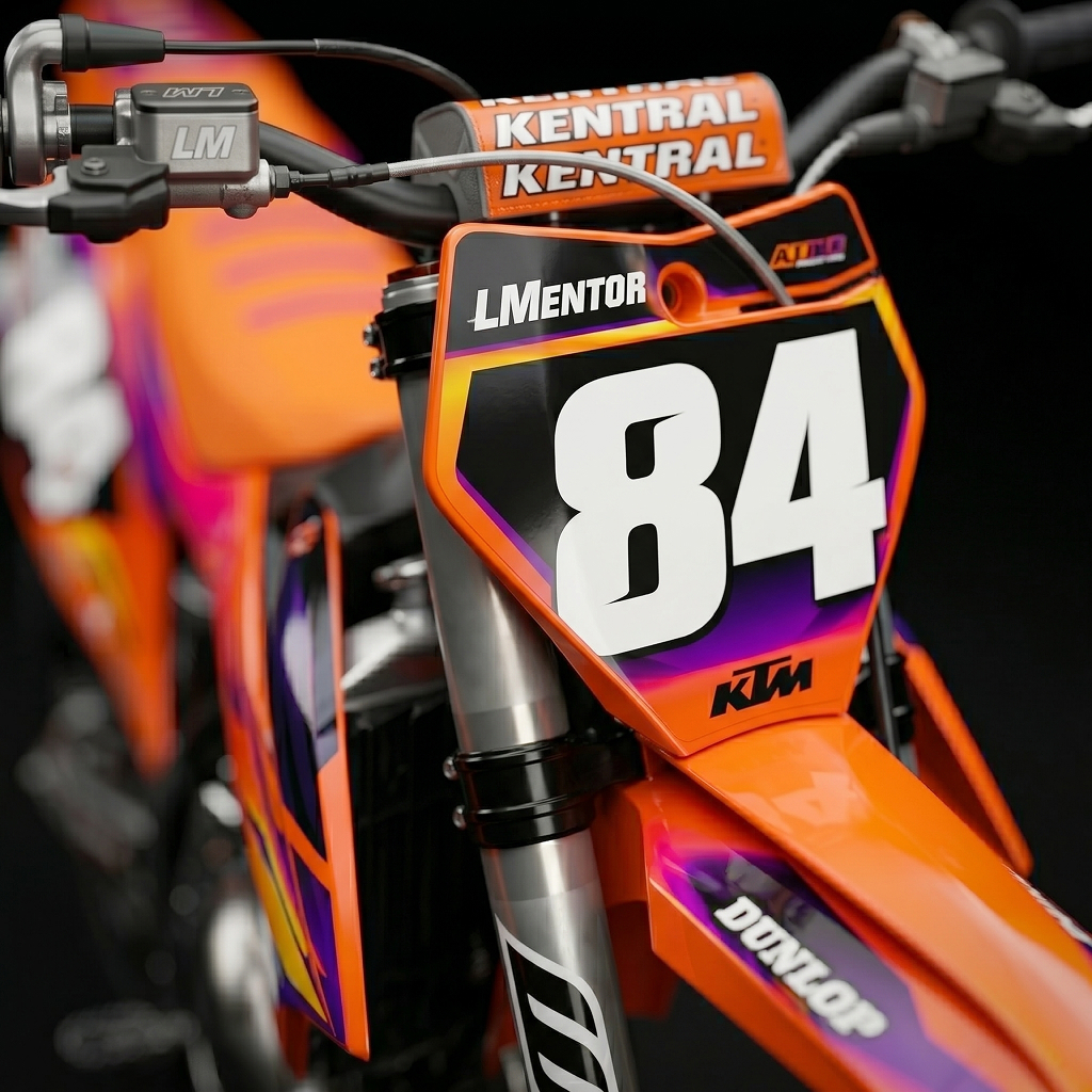 KTM dirt bike with custom Boondocks motocross graphics – design preview