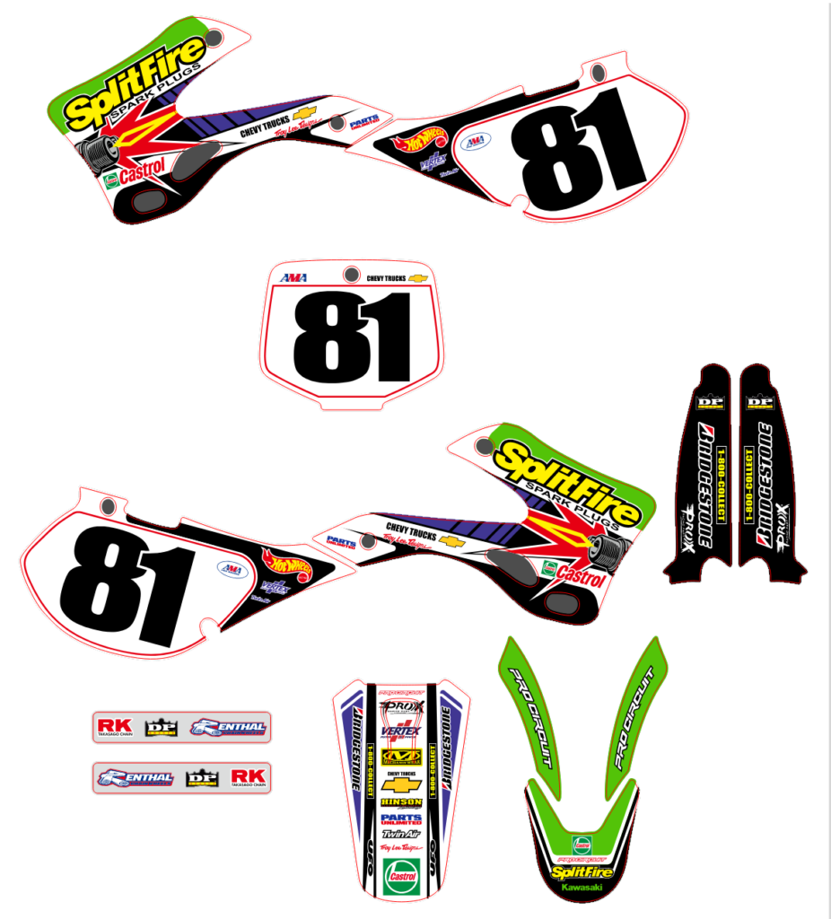 Kawasaki custom motocross graphics design Kaw25-11