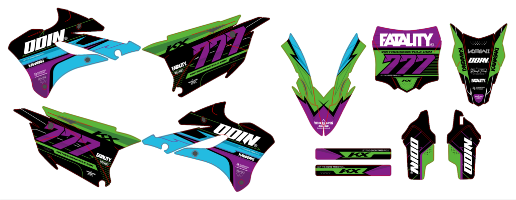 Kawasaki custom motocross graphics design Kaw25-12