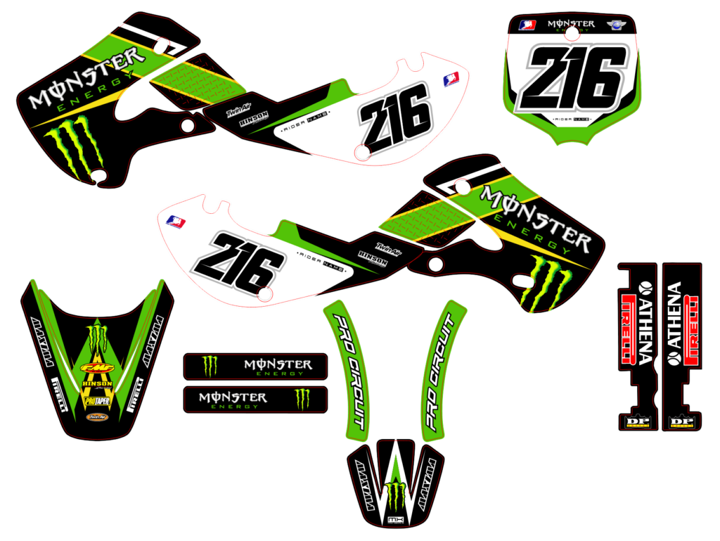 Kawasaki custom motocross graphics design Kaw25-14