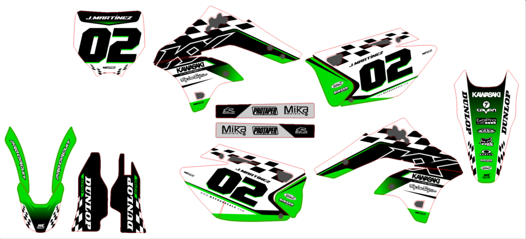 Kawasaki custom motocross graphics design Kaw25-18
