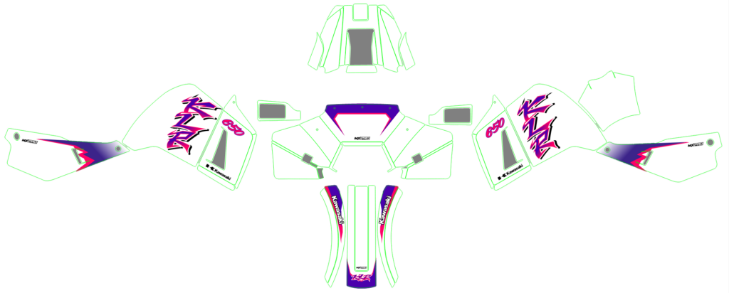 Kawasaki custom motocross graphics design Kaw25-19