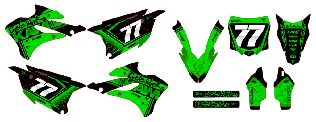 Kawasaki custom motocross graphics design Kaw25-2