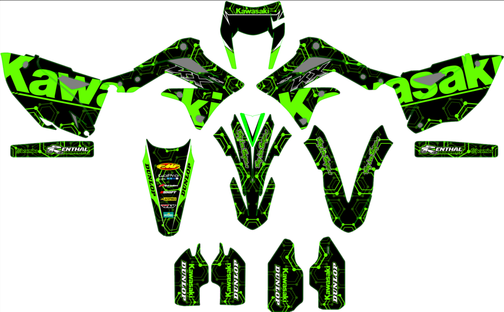Kawasaki custom motocross graphics design Kaw25-20