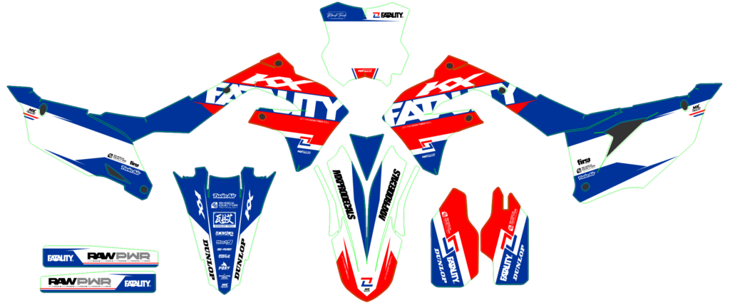 Kawasaki custom motocross graphics design Kaw25-22