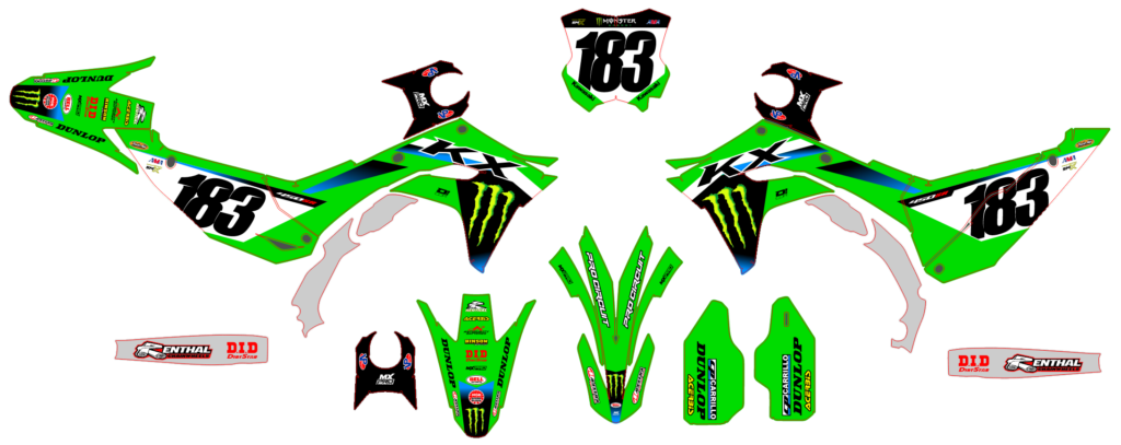 Kawasaki custom motocross graphics design Kaw25-23