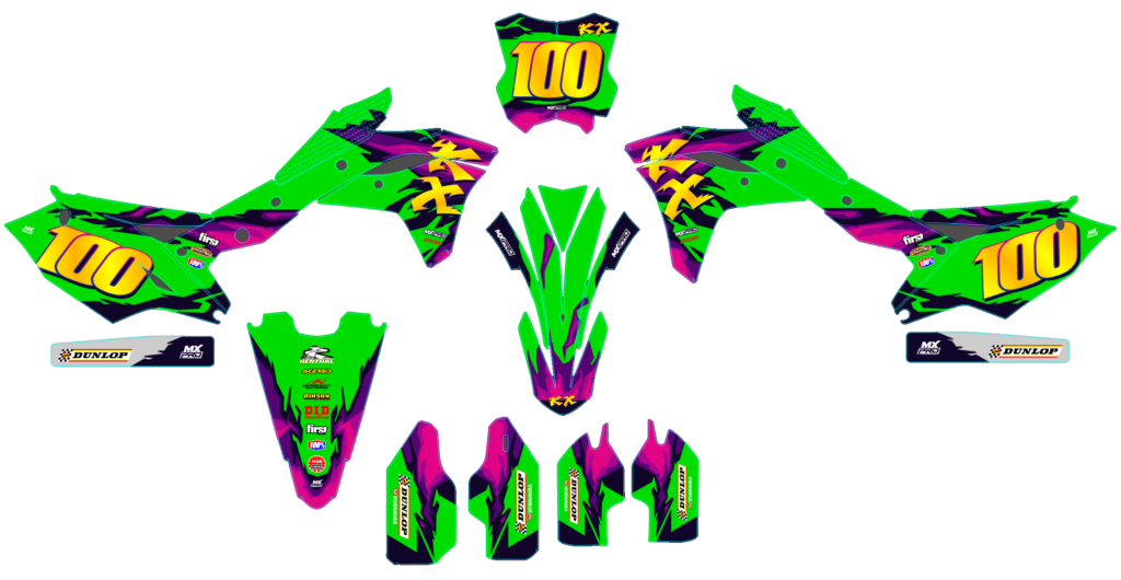 Kawasaki custom motocross graphics design Kaw25-24