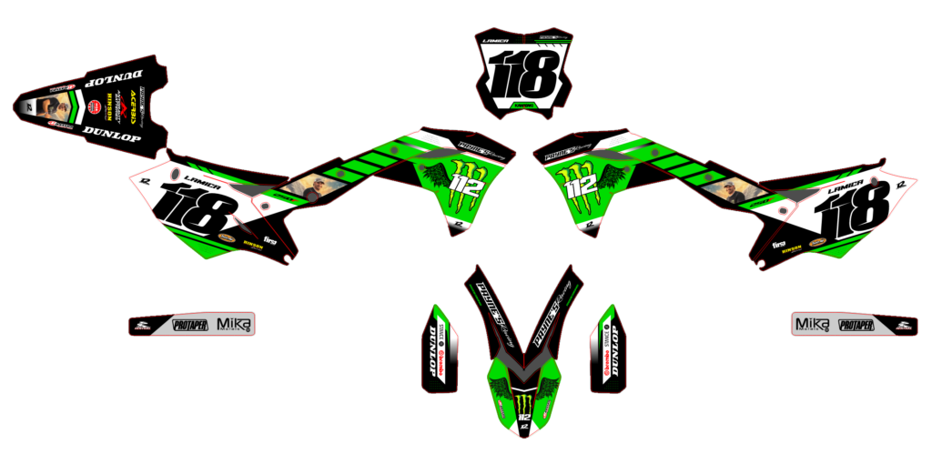 Kawasaki custom motocross graphics design Kaw25-25