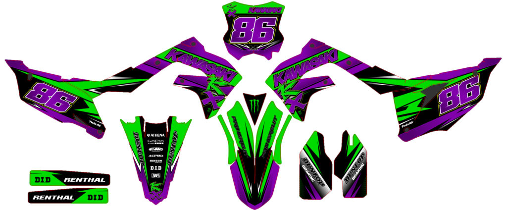 Kawasaki custom motocross graphics design Kaw25-26