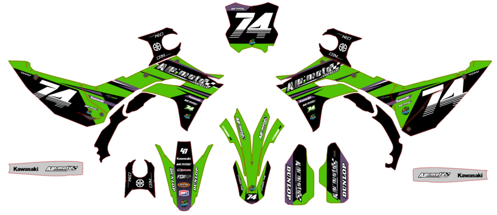 Kawasaki custom motocross graphics design Kaw25-27