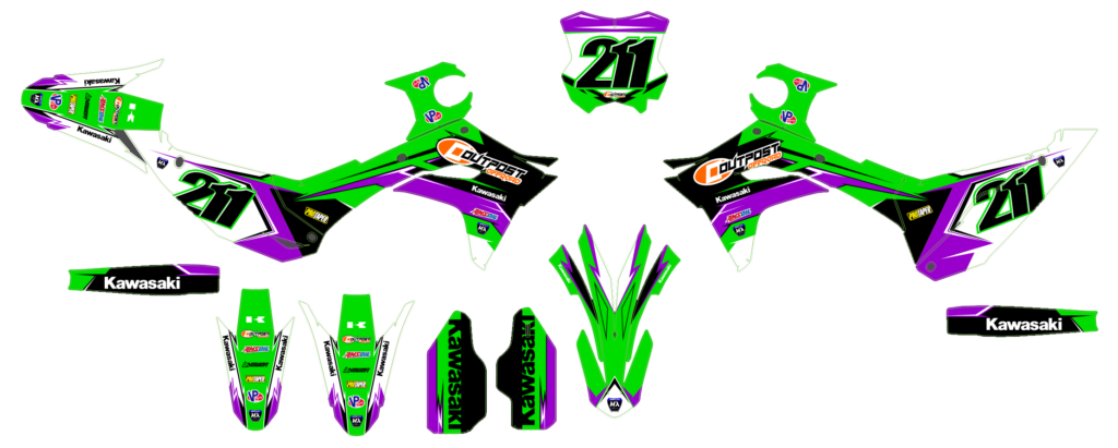 Kawasaki custom motocross graphics design Kaw25-29