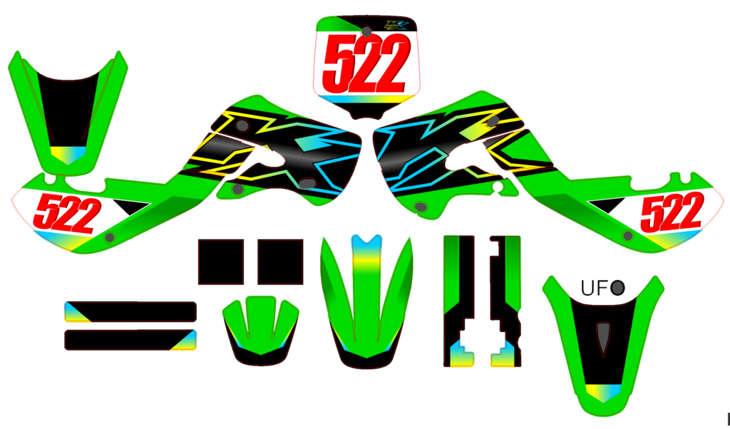 Kawasaki custom motocross graphics design Kaw25-3
