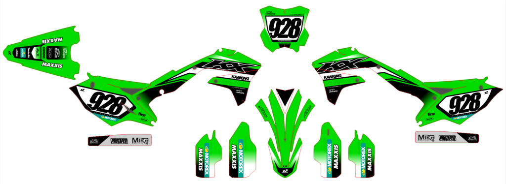 Kawasaki custom motocross graphics design Kaw25-30