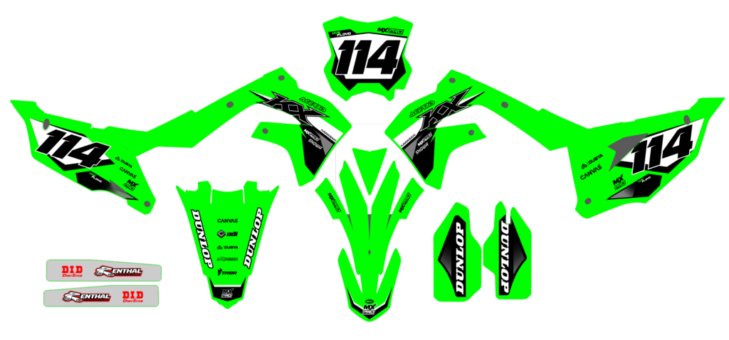 Kawasaki custom motocross graphics design Kaw25-31