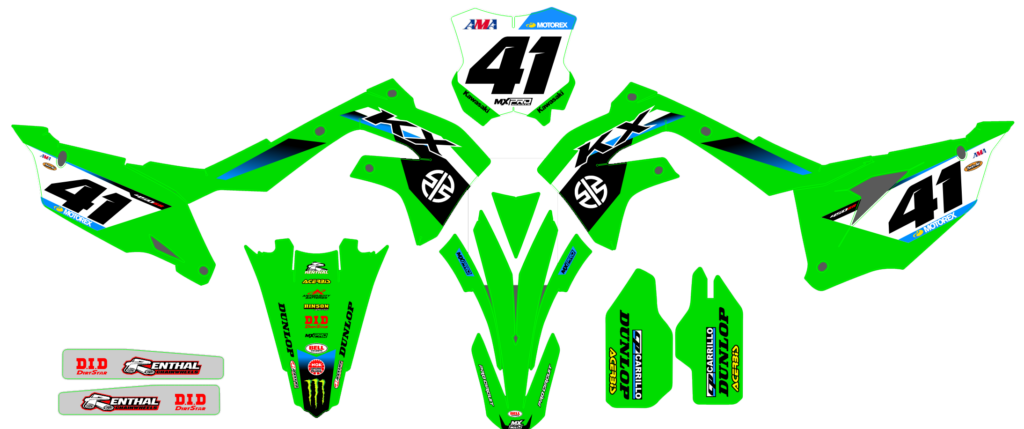 Kawasaki custom motocross graphics design Kaw25-32