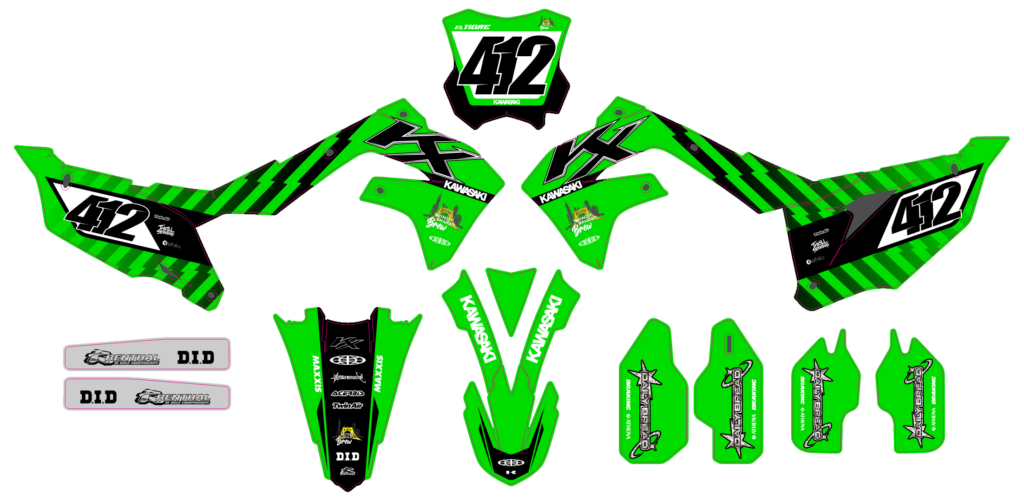 Kawasaki custom motocross graphics design Kaw25-33