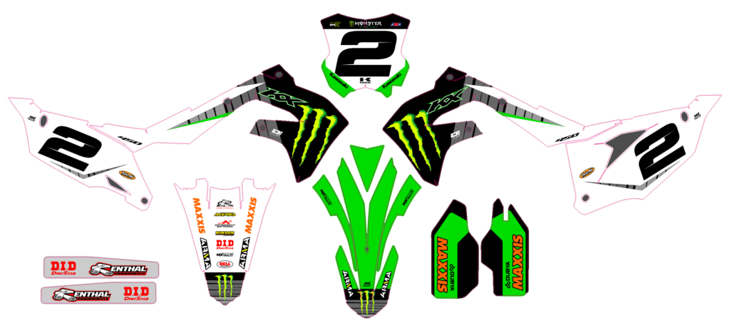 Kawasaki custom motocross graphics design Kaw25-35