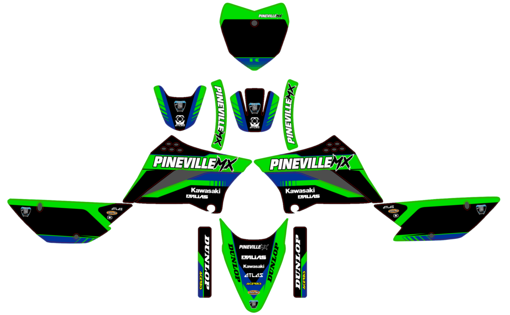 Kawasaki custom motocross graphics design Kaw25-36