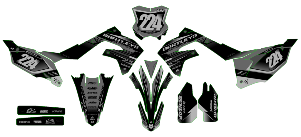 Kawasaki custom motocross graphics design Kaw25-37