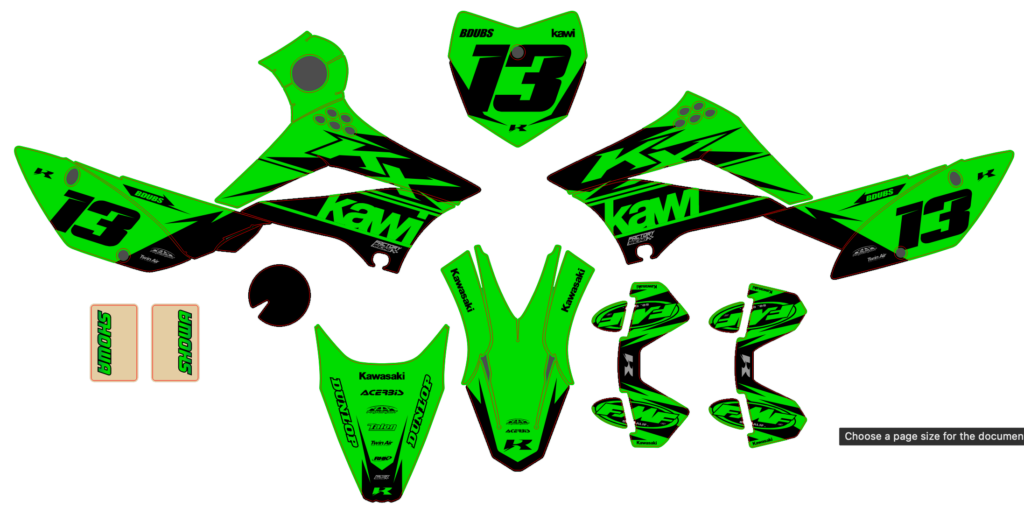 Kawasaki custom motocross graphics design Kaw25-39
