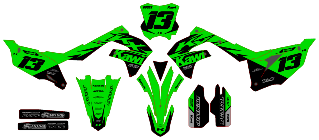 Kawasaki custom motocross graphics design Kaw25-41