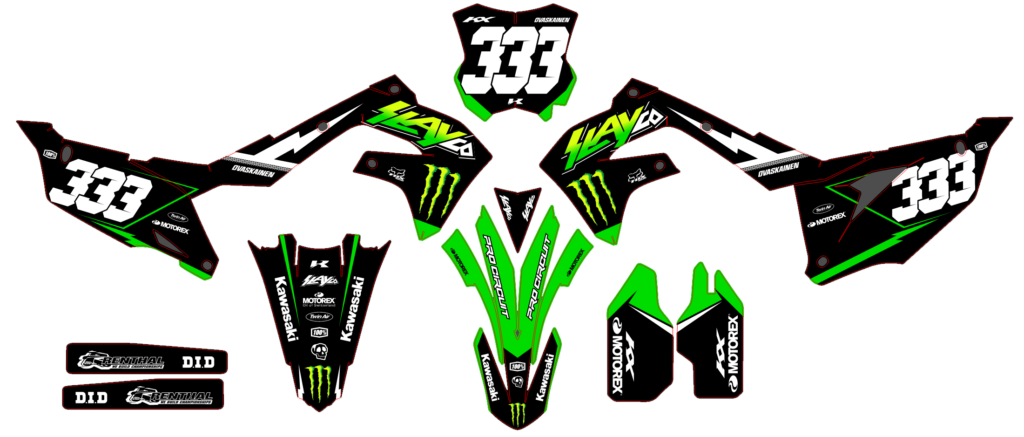 Kawasaki custom motocross graphics design Kaw25-42