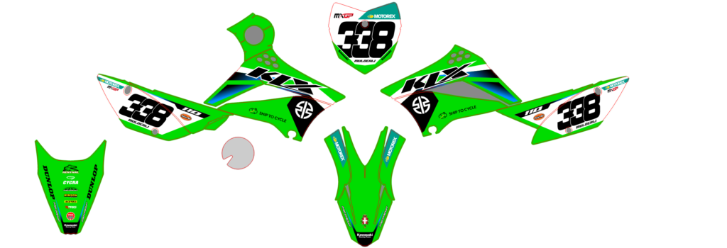 Kawasaki custom motocross graphics design Kaw25-44