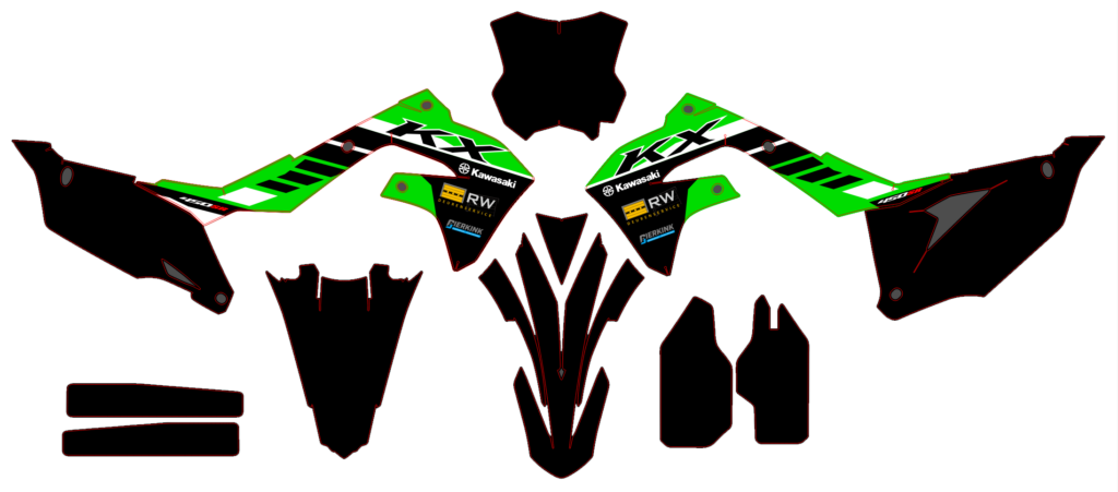 Kawasaki custom motocross graphics design Kaw25-46