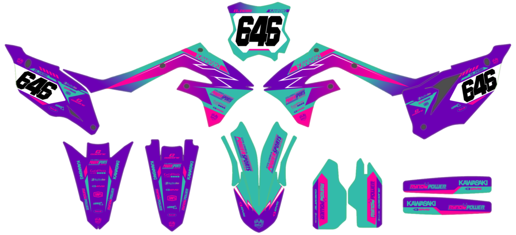Kawasaki custom motocross graphics design Kaw25-48