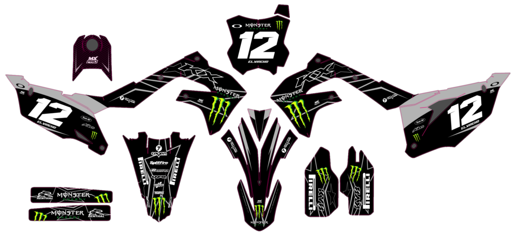 Kawasaki custom motocross graphics design Kaw25-51