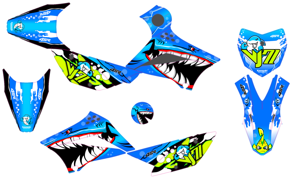 Kawasaki custom motocross graphics design Kaw25-52