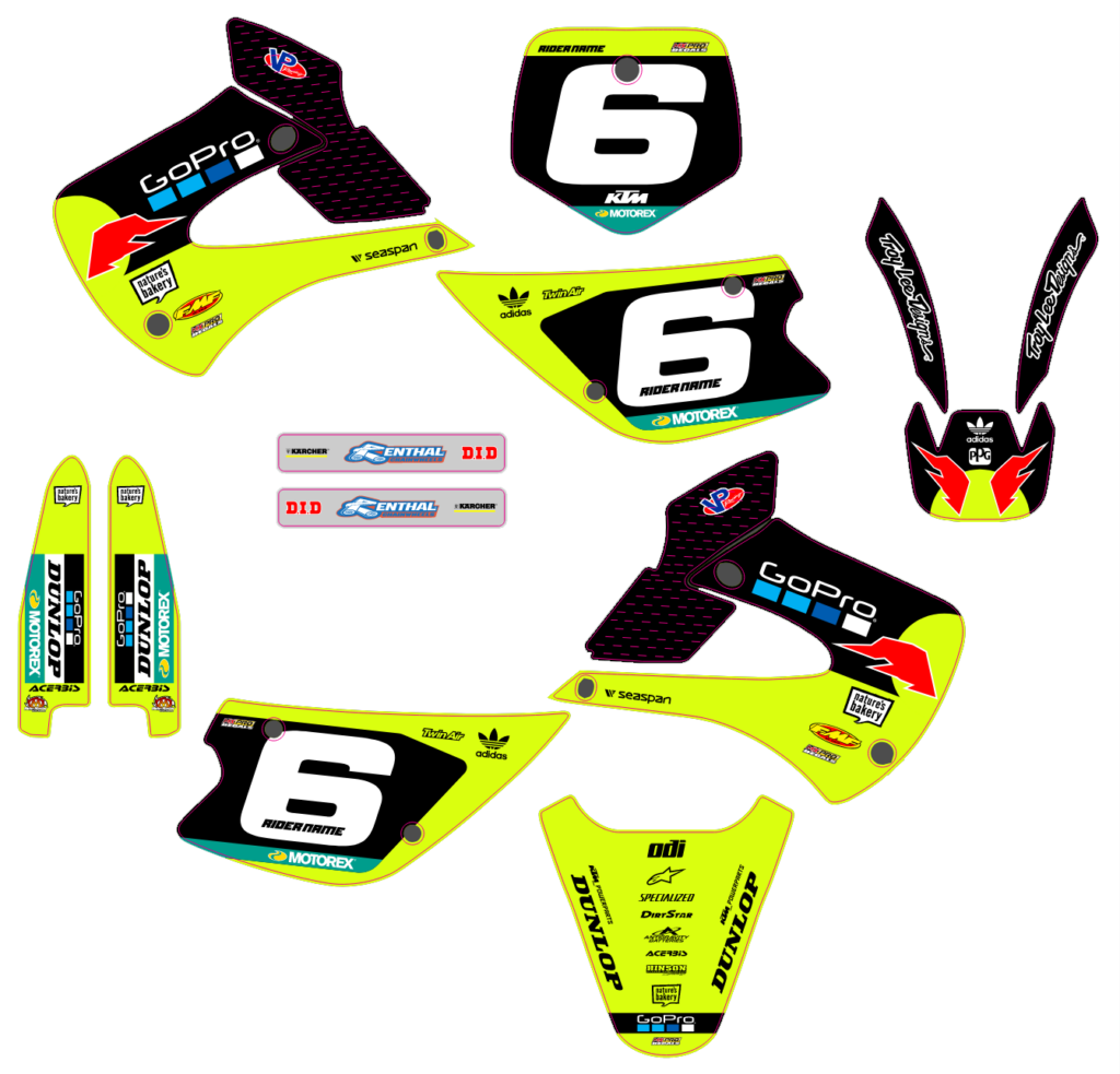 Kawasaki custom motocross graphics design Kaw25-54