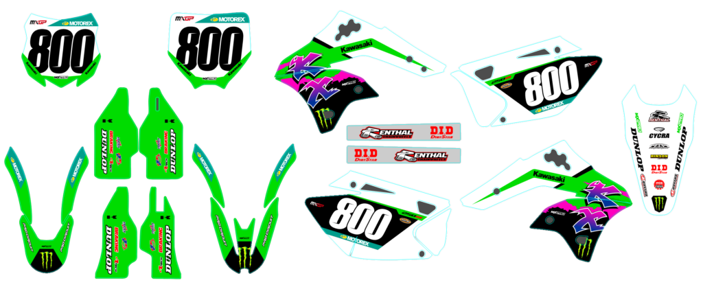 Kawasaki custom motocross graphics design Kaw25-57