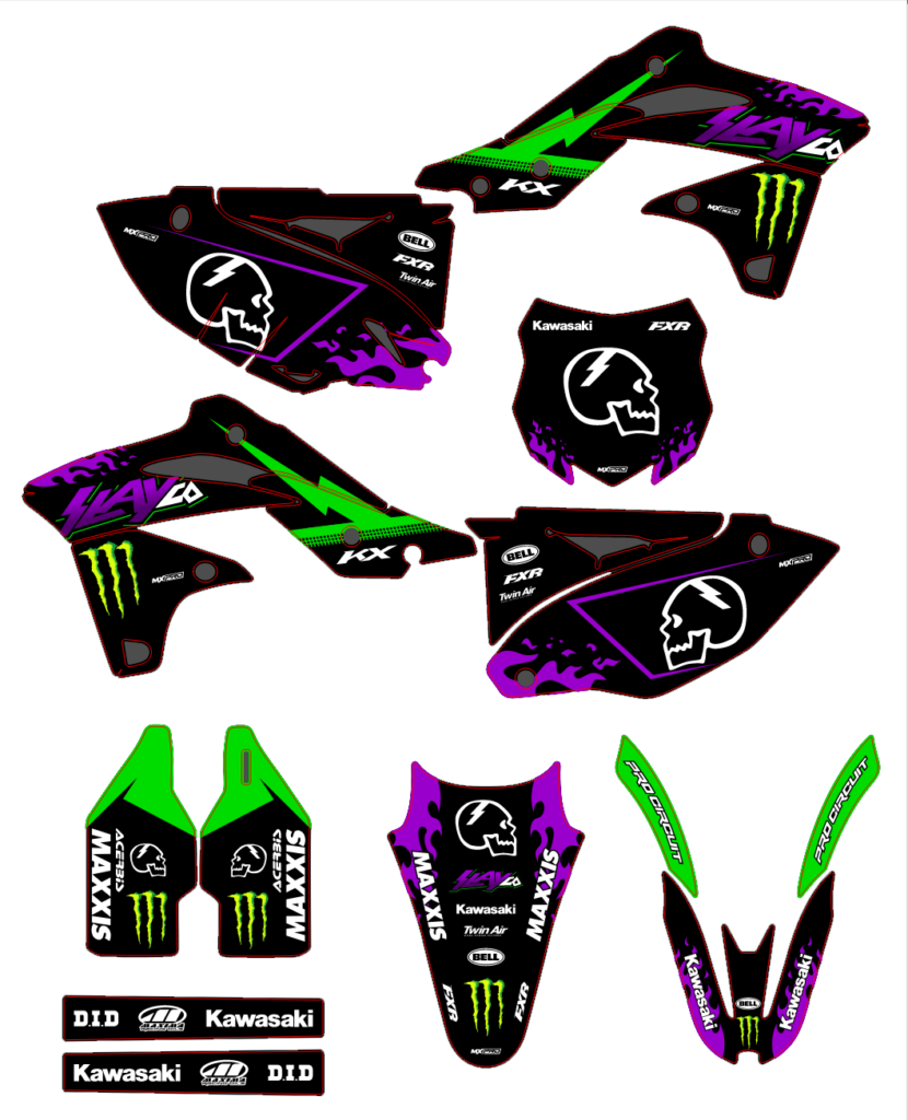 Kawasaki custom motocross graphics design Kaw25-6