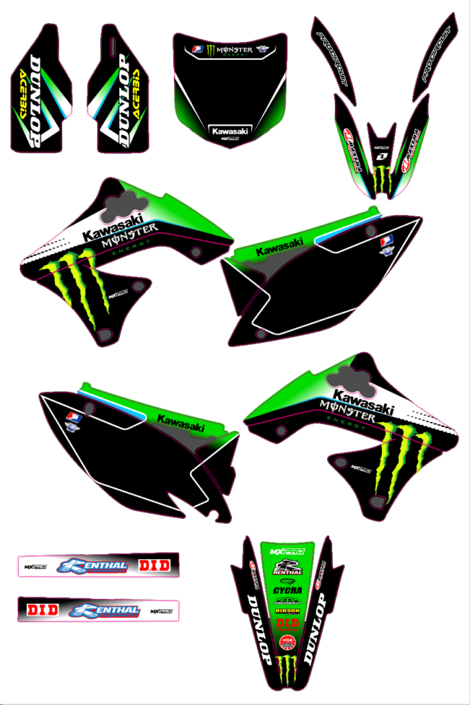 Kawasaki custom motocross graphics design Kaw25-7
