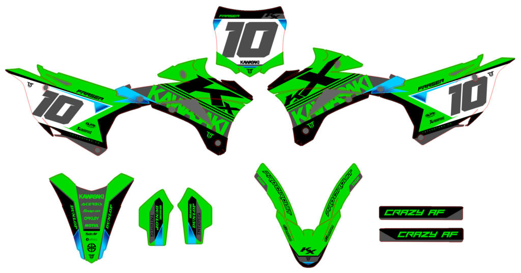 Kawasaki custom motocross graphics design Kaw25-8
