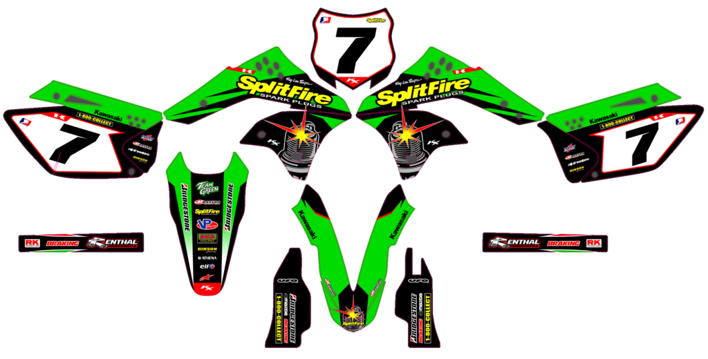 Kawasaki custom motocross graphics design Kaw25-9