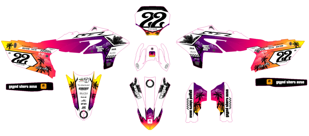Yamaha custom motocross graphics design YAMAHA25-136