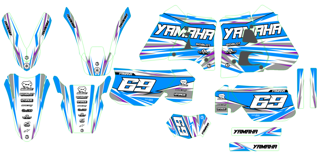 Yamaha custom motocross graphics design YAMAHA25-143