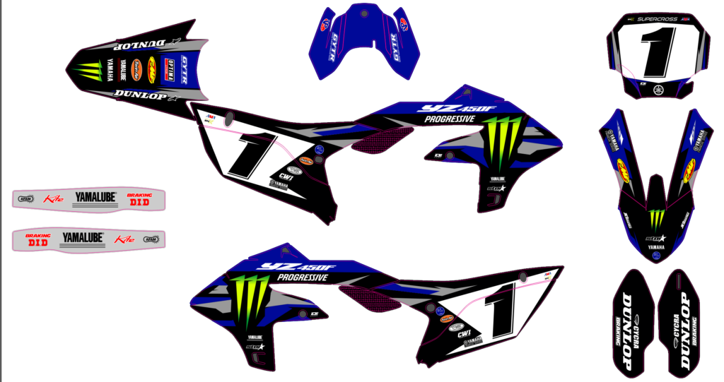 Yamaha custom motocross graphics design YAMAHA25-204