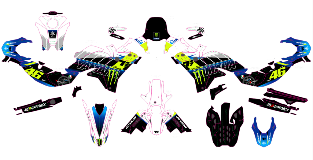 Yamaha custom motocross graphics design YAMAHA25-215