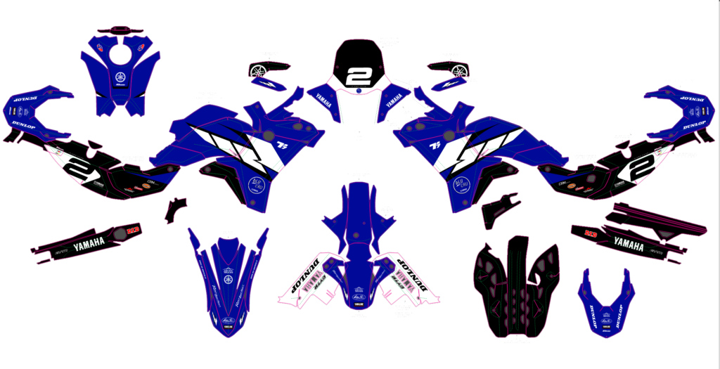 Yamaha custom motocross graphics design YAMAHA25-222