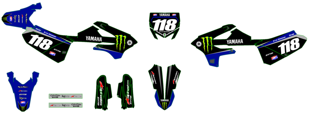 Yamaha custom motocross graphics design YAMAHA25-56