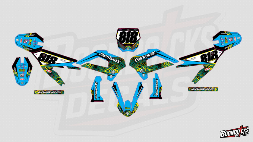 Cobra CX50 SRX King Blue Black Yellow Motocross Graphics Kit