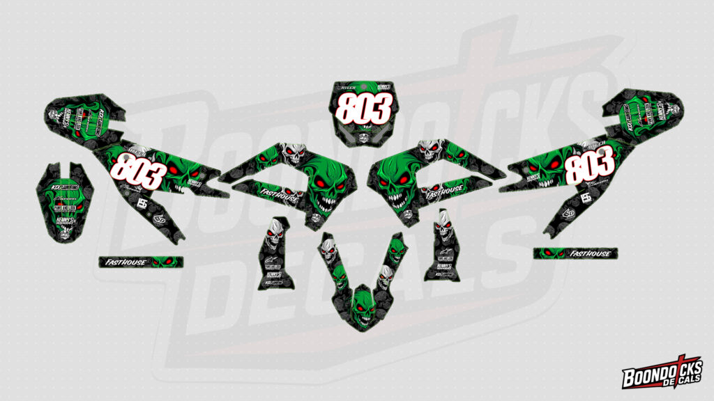 Cobra CX50 SRX King Green White Black Motocross Graphics Kit