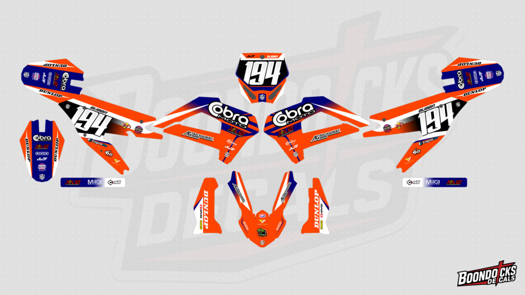 Cobra CX50 SRX King Orange White Purple Motocross Graphics Kit