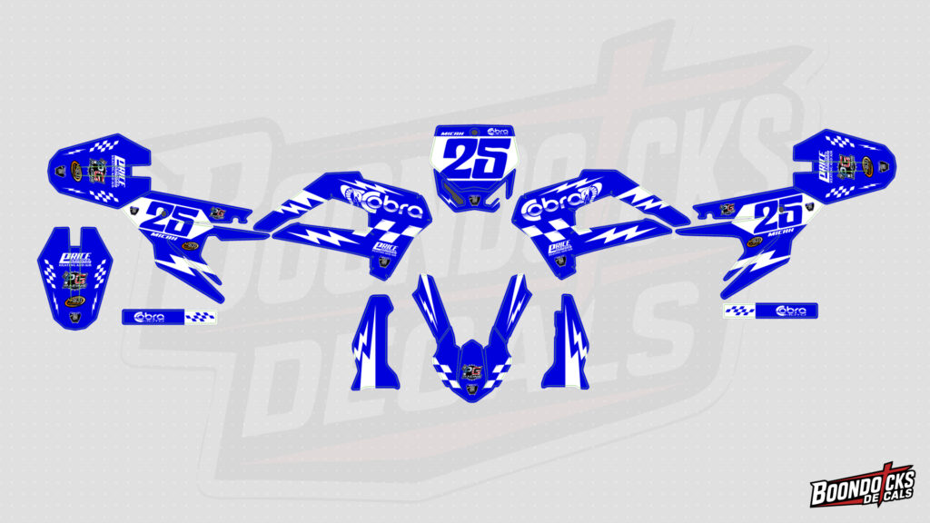 Cobra Racing Blue Graphics Kit for CX50 JR – Custom Motocross Decals